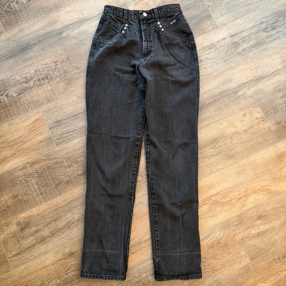 Rockies Women's 29 XL Vintage High Rise Black Jeans 80s 90s Western Bareback Cut